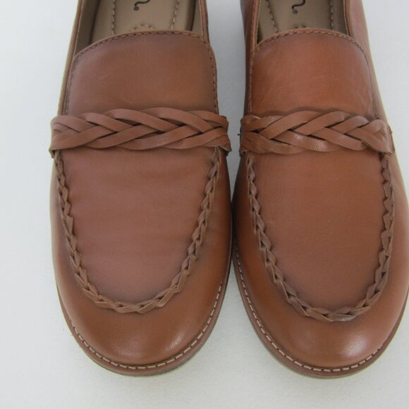 New EARTH Etedie Womens 8 M Brown Leather Slip On Loafers Preppy Classic Comfor - Picture 4 of 12